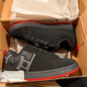 DC Men's Black and Red Athletic Shoes
